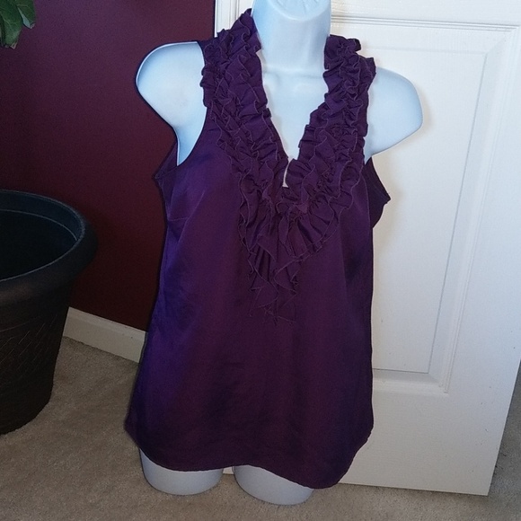 New York & Co top, sleeveless ruffle front, Size S - Picture 1 of 3